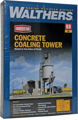 Vista 3 de Walthers Cornerstone Serie Kit Escala HO Torre de carbón de hormigón gris, 8
