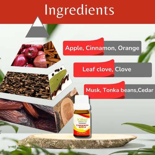 Vista 8 de Kabod Aceite esencial de manzana y canela, mezcla de aromaterapia para difusores, humidificadores, estufas de aroma, jabón y velas, aceite aromático