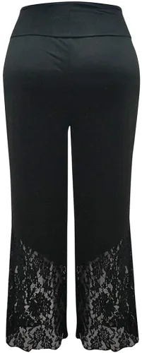 Vista 6 de Pantalones acampanados de yoga para mujer, pantalones elásticos de teñido anudado, cintura alta, talla grande, pantalones palazzo largos y anchos