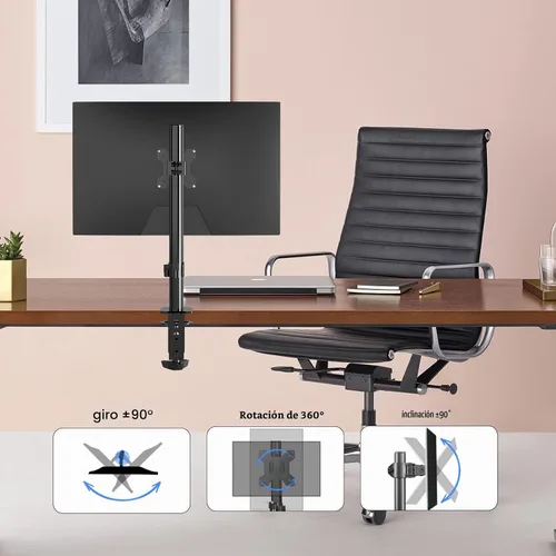 Vista 4 de [Usado] Pholiten Soporte de escritorio con brazo de monitor único