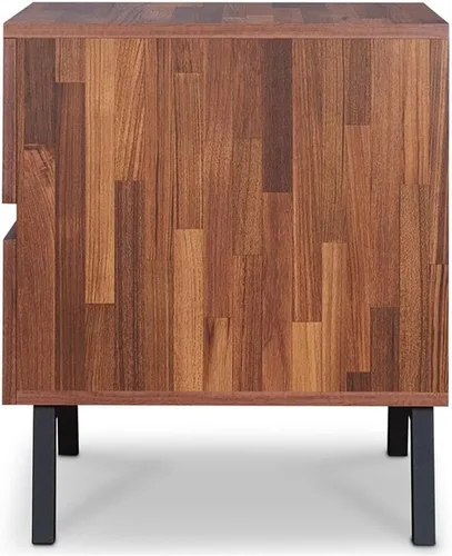 Vista 5 de Acme Karine - Mesa auxiliar de madera con 2 cajones en nogal y negro arenoso