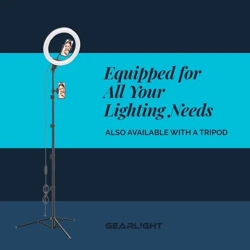 Vista 9 de GearLight Anillo de luz para selfie para computadora o teléfono, iluminación LED compatible con iPhone para cámara web de laptop, grabación