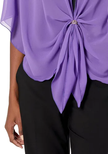 Vista 9 de Conjunto de chal de noche para mujer y anillo de oro rosa, capa de gasa transparente