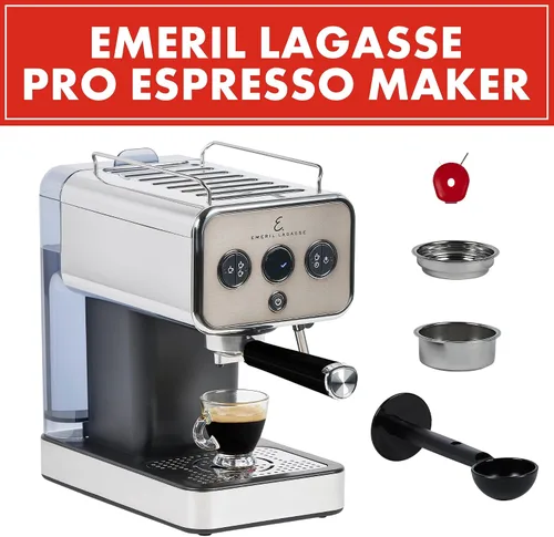 Vista 8 de Emeril Lagasse Pro Espresso Machine, bomba de presión de 15 bar