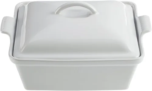 Vista 8 de Le Creuset Cacerola cuadrada cubierta de gres Heritage, 2.36L (9"), Sal Marina Sea Salt