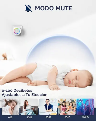 Vista 4 de TeckNet - Timbre de puerta inalámbrico, impermeable, funciona a 1000 pies con 38 melodías, 4 niveles de volumen y flash de luz LED (blanco)