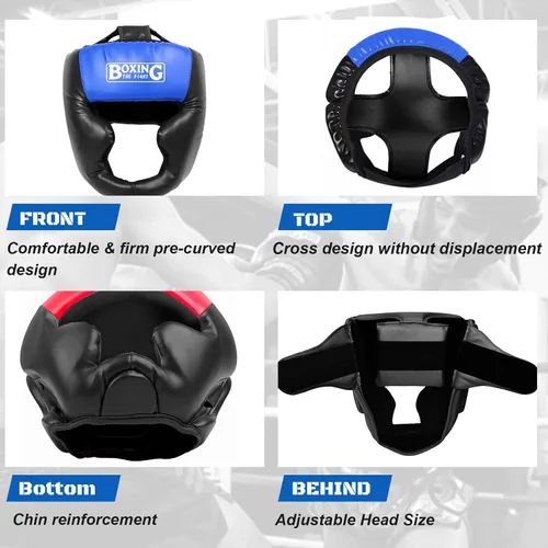 Vista 4 de YORWHIN Sparring Head Guard with Gloves - Boxing Safety Headgear for MMA, Kickboxing, Muay Thai & Boxing - Adult & Kids