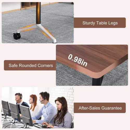 Vista 7 de 47.2" Conference Room Table, Folding Conference Table with Wheels, 2Pack Walnut