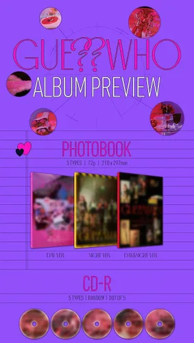 Vista 2 de JYP Ent. ITZY - Álbum GUESS WHO+Beneficio de preventa+Póster plegado+Juego de tarjetas fotográficas adicionales (DAY ver.)F
