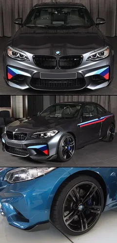 Vista 3 de Performance Style - 2 piezas de fibra de carbono para parachoques delantero, alerones compatibles con BMW F87 M2 2016-2019