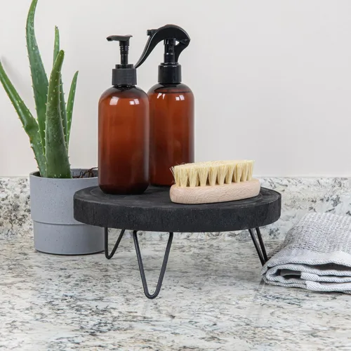 Vista 2 de Creative Co-Op - Pedestal decorativo de madera de Paulownia, negro