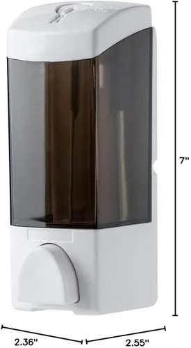 Vista 7 de Dispensador de jabón adhesivo de 10.1 fl oz, sin taladro, con adhesivo o montaje en pared con tornillos, dispensador de manos de champú, gel
