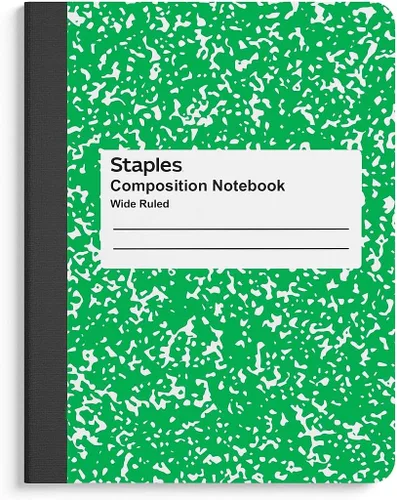Vista 7 de Staples 674330 Cuaderno de composición 9.75 pulgadas x 7.5 pulgadas de ancho con rayas 100 Sh. mármol negro