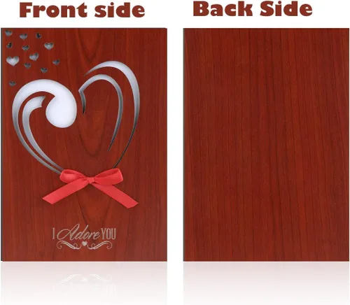 Vista 5 de BESTOMZ tarjeta de madera hecha a mano para Día de la Madre, cumpleaños, aniversarios, bodas y ocasiones especiales