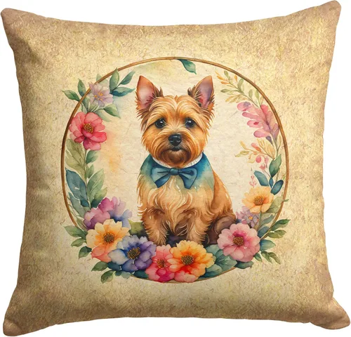 Vista 127 de Caroline's Treasures DAC2072PW1414 Affenpinscher and Flowers - Almohada decorativa de tela, lavable a máquina, para interiores y exteriores