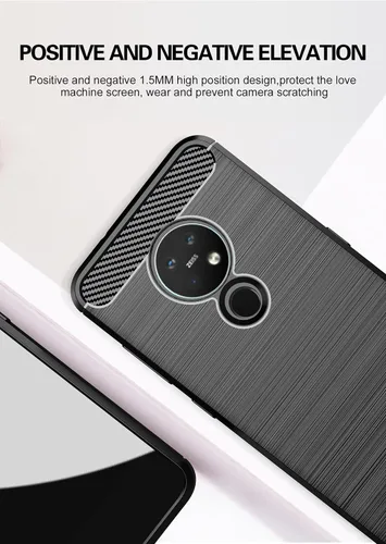 Vista 3 de Asuwish Funda compatible con Nokia 6.2/7.2 y protector de pantalla de vidrio templado, accesorios de celda, funda protectora de TPU suave, fundas