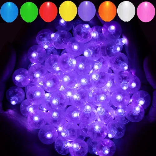 Vista 30 de Aogist - 50 mini luces de 10 colores, luz LED impermeable de largo tiempo de espera, funciona con pilas, lámpara de bola para globo, farol de papel