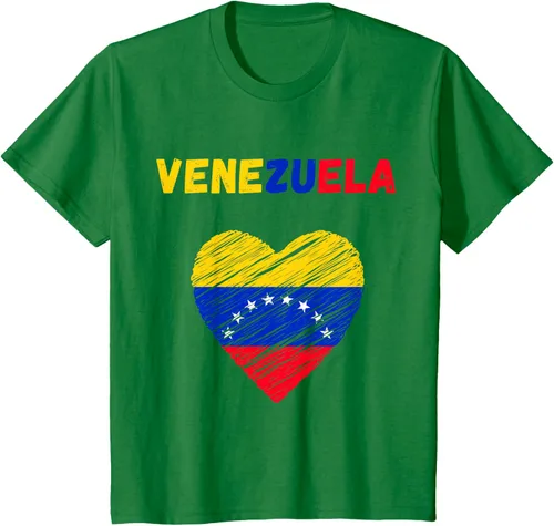 Vista 56 de Camiseta con la bandera venezolana con corazón de Venezuela, Negro