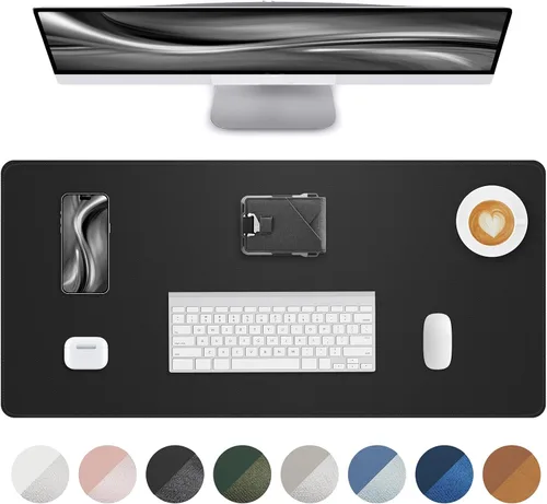 Vista 47 de Tapete protector para escritorio y mouse, antideslizante, de piel sintética, tapete impermeable de escritura para laptop, para oficina y hogar