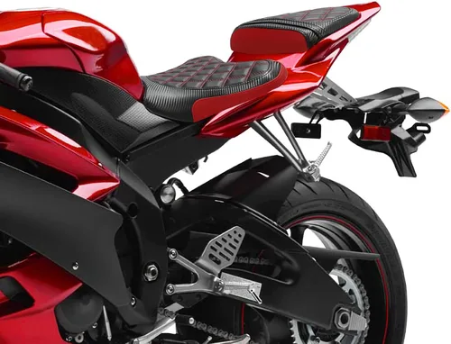 Vista 3 de TCT-MOTORPARTS Fundas de asiento delantero y trasero de motocicleta para Yamaha YZFR6 YZF R6 YZF-R6 2006-2007 (negro y rojo #1)