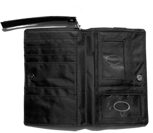 Vista 9 de Big Skinny MyPhone - Cartera delgada con bloqueo RFID para mujer, tamaño grande, con capacidad para hasta 20 tarjetas, azul océano