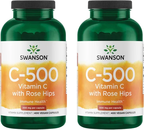 Vista 8 de Swanson Vitamina C con escaramujos 500 miligramos 400 cápsulas (paquete de 1)