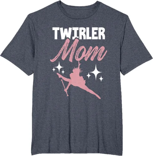 Vista 73 de Twirler Mom Baton Twirl Mother Majorette Twirling Camiseta, Negro, S