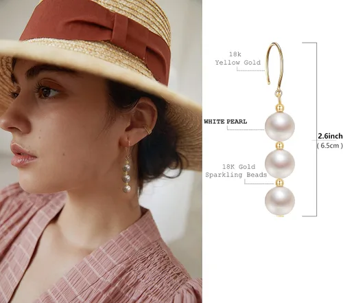 Vista 4 de Aretes colgantes chapados en oro de 14 quilates para mujer, minimalistas, ligeros, largos, colgantes, aretes de boda para novias, dama de honor