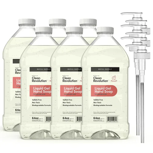 Vista 40 de Clean Revolution Jabón de manos en gel líquido, líquido sedoso rico, espuma rápida, enjuague rápido, contiene aceites esenciales reales