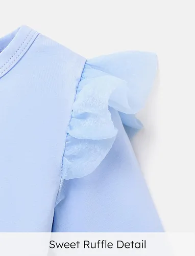 Vista 5 de Disney Vestido de tul de manga larga para bebé de princesa, disfraz de fiesta de cumpleaños