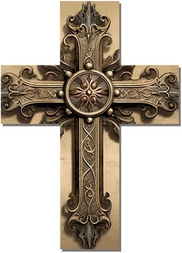 Vista 15 de Imahoocool Decoración de pared de cruz de fe cristiana, Crucifijo de Jesús Dios, Cruz de madera, letrero de pared cristianismo fe colgante de madera