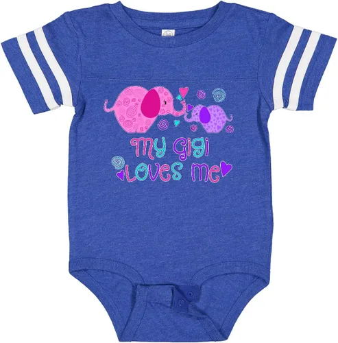 Vista 13 de inktastic My Gigi Loves Me - Body lindo de elefantes para bebé 0020 Blanco
