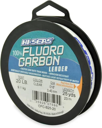 Vista 27 de HI-SEAS Líder de línea de pesca 100% fluorocarbono, líder invisible transparente, indetectable para peces, hundimiento rápido, 6 libras a 400 libras