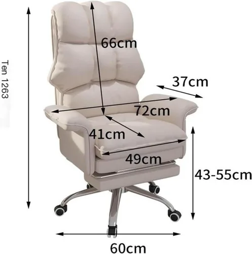 Vista 7 de Swivel Office Chair with Footrest, Executive High Back Reclinable PU Leather Computer Desk Comfortable Lift Gaming Chair for Home and Office