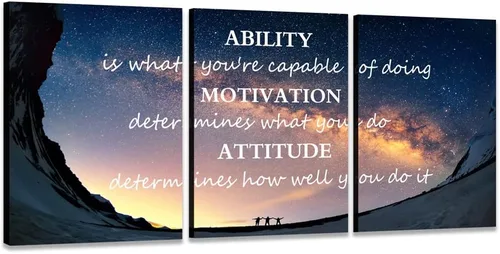 Vista 20 de Arte de pared motivacional para oficina, lienzo inspirador, arte de pared, póster de ajetreo, impresión de cita de empresario, pintura de pared, 3