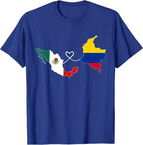 Vista 22 de Camiseta Half Colombian Half Mexican Flag Map DNA Mexico Colombia