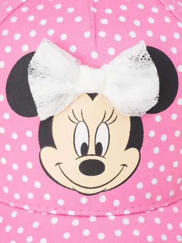 Vista 2 de Disney Gorra de béisbol Minnie Mouse para niña 3D con lazo curvo correa trasera 4-7 Blanco