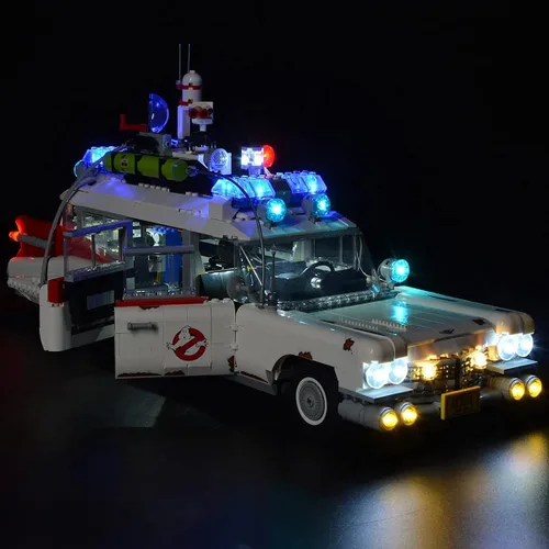 Vista 3 de RC con kit de luz LED de sonido compatible con Lego 10274, kit de iluminación de construcción para (Ghostbusters ECTO-1) modelo de bloques de Rc Con