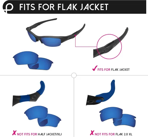 Vista 2 de PapaViva Lentes de repuesto para gafas de sol Oakley Flak Jacket OO9008
