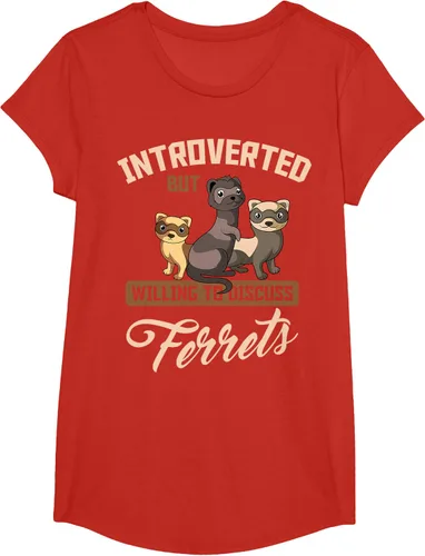 Vista 43 de Camiseta para amantes de los animales de los hurones, Negro, S