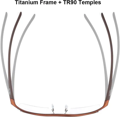 Vista 25 de Agstum Gafas de negocios sin montura de titanio puro, lentes transparentes
