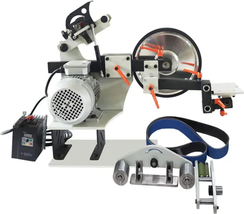 Vista 9 de 2HP Lijadora de banda de velocidad variable multifunción de 71-83 x 2 pulgadas con convertidor de frecuencia resistente, 3 muelas abrasivas