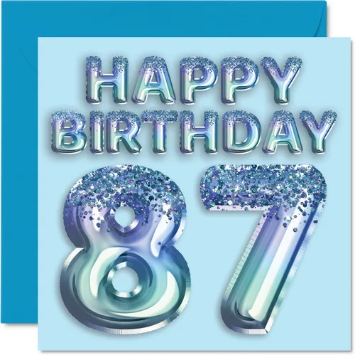 Vista 194 de Stuff4 Tarjeta de primer cumpleaños para niños, globo de fiesta con purpurina azul, tarjetas de feliz cumpleaños para niño de 1 año, nieto, hijo, 57