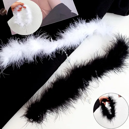 Vista 3 de Collar de plumas naturales auténticas, hecho a mano, gargantilla de felpa con plumas esponjosas, regalos de boda, fiesta, festival, regalos