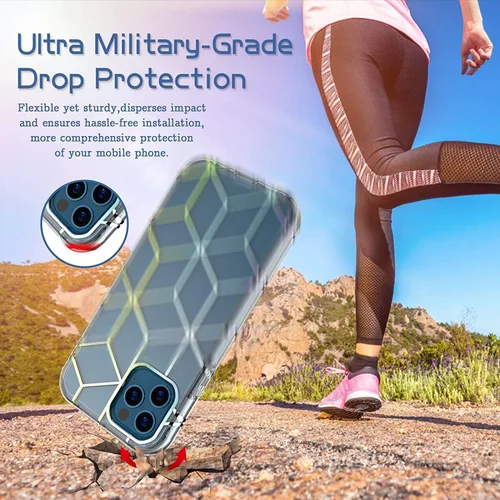 Vista 5 de Hasaky Funda para iPhone 12 Pro Max 5G 2020 de 6.7 pulgadas, parachoques híbrido de doble capa para niña/mujer, diseño de mármol brillante, TPU