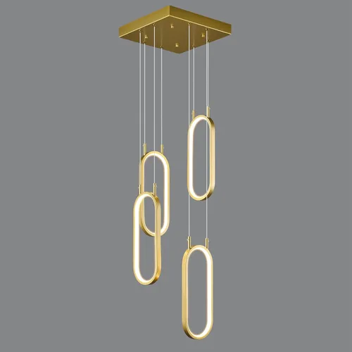 Vista 10 de Lámpara colgante de cocina moderna con 2 anillos, lámpara colgante ovalada para cocina, isla, dormitorio, sala de estar, comedor