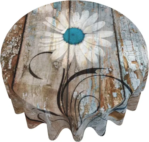 Vista 38 de Giwawa Mantel de Mesa Redondo con Bandera de EE. UU., Mantel Americano con Estrellas, Mariposas, Círculo, 152 cm. Mantel del 4 de julio, Día