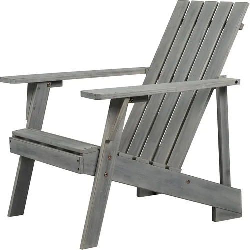 Vista 8 de JONATHAN Y Irving PAT1001D - Silla Adirondack de madera de acacia maciza, resistente a la intemperie, para jardín, terraza y hoguera, acabado negro