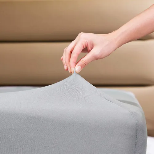 Vista 9 de Sábana Ajustable - Sábana Ajustable Individual COSMOPLUS Solamente (Sin Sábana Encimera ni Fundas de Almohada), Micropunto Elástico en 4 Beige