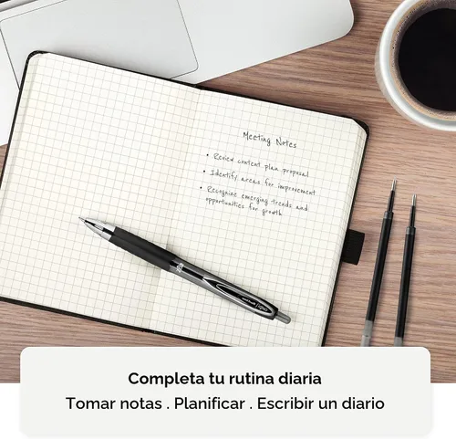 Vista 5 de Uniball 207 - Bolígrafos de gel retráctiles con cinta rosa, punta media (0.028 in), negro, paquete de 12